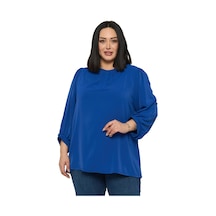 Disentis Modest Büyük Beden Yuvarlak Yaka Truvakar Büzgülü Kollu Rahat Kesim Saks Mavisi Bluz Saks Mavisi Disentis Modest Büyük Beden Yuvarlak Yaka Truvakar Büzgülü Kollu Rahat Kesim Saks Mavisi Bluz Saks Mavisi