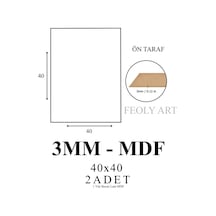 3 Mm 40x40 Mdf Plaka 2 Adet - Hobi, Maket, Ahşap El Sanatları, Pasta Altlığı - 1 Yüz Beyaz Lam Mdf İçin Uygun Beyaz / Kahverengi