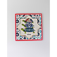 Ağva Temalı Polyester Kabartmalı Kaplumbağa Desen Magnet 7 X 7 Cm Dekoratif Hediyelik Buzdolabı Süsü Kod:1270