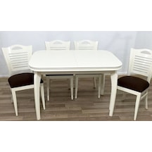 Masa MUZ Merdiven Sandalye BabyFac Kumaş Takım Model Parlak Lake Kayın Torna Retro MUZ ayak El Yapım