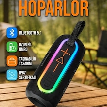 Renkli Led Işıklı Kablosuz Bluetooth Hoparlör Kırmızı Ip67 Su Geçirmez