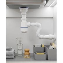 Mey İthalat Esnek Gider Sifonu Lavabo İçin Koku Önleyici Tıkanma Karşıtı Bağlantı Seti