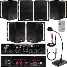 Lastvoice Black Large Paket-5 Hoparlör ve Anfi Anons Ses Sistemi