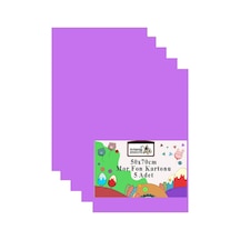 Fon Kartonu 50x70 Cm 120 Gr 5 Adet 50 70 Cm Renkli Fon Kartonu Kağıdı 120 Gr Okul Sınıf Etkinlik Kreş Okul Öncesi Mor
