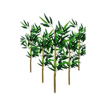 5li Set Yapay Bambu Sopası 8 Yapraklı 70cm Yapay Çiçek Bambu Duvarı Separatör Çiçeği Yapay Çiçek