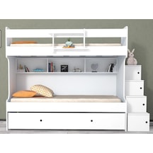 Sardunya Mdf Yavrulu Seyyar Merdivenli Ranza Beyaz M1 90 X 190 CM