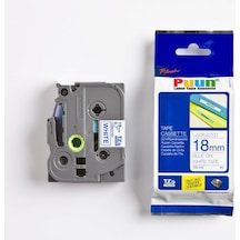 Puun Brother P-Touch TZE-243 18MM x 8m Beyaz Üzerine Mavi Uyumlu