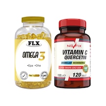 Omega 3 Balık Yağı 180 Softgel & Nevfix Vitamin C Quercetin Bromelain 120 Tablet