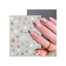 Çam Ağacı Kar Tanesi Yılbaaşı Yeni Yıl Noel 3d Tasarım Yapışkan Sticker Tırnak Dövmesi Nail Art-417