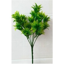Yapay Çiçek Mini Yeşil Sıkas Demeti 5 Dal Garnitür Aranjman Dikey Bahçe Saksı Yeşillik 29 Cm - Yeşil
