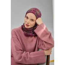 Silk Home Viskon Velora Eşarp Vişne Çürüğü Desenli Tok Duruşlu Dört Mevsim 90x90 Çok Renkli