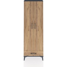 Arges Dolap 2 Raflı Tek Çekmeceli Tek Askılı 60x30x182 Antras... Antrasit