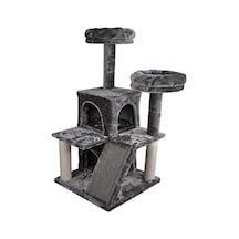 Tommy Çok Katlı Lüks Kedi 50x50x116 Evli Tırmalama Gri