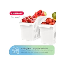 Hobby Life Orgamix 4 Lü Dar Buzdolabı Ve Dolap İçi Düzenleyici Set Hava Alan Kanallı, Sebze Ve Meyve Sepeti Açık Bej