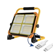 Güneş Enerjili İkaz Lambalı Portatif Led Projektör 100 Watt L Aya