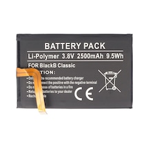 Blackberry Classic, Li-polimer, 3.8v, 2500mah, 9.5wh, Dahili, Aletsiz Pil