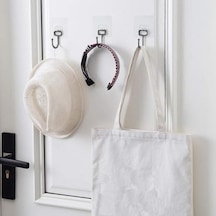 Banyo Için Siyah Güçlü Yapışkan Kancalar,yapışkanlı Askılar,mutfak,ev Ofis Için Duvar Askıları 2 Adet 7/8 Yaş