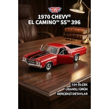 Motor Max 1:24 1970 Chevy El Camino Ss 396 Model Araba - Kırmızı Metal Diecast Koleksiyon