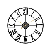 Goldenqian Duvar Saati, Ev Dekorasyonu Için Antik Roma Rakamlı Sessiz Duvar Saati Nı3ldf Siyah