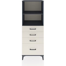 Hyperion Dolap 2 Raflı 4 Çekmeceli 60x44x163 Antrasit-aytaşı Antrasit