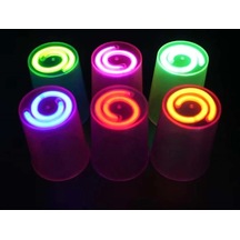 Mey İthalat Karanlıkta Yanan Gece Işığı Mega Glow Bardaklar 8 Adet 8.5 X 10.5 Cm Şeffaf