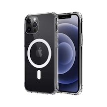 Newface Apple iPhone Uyumlu 12 Kılıf Magneticsafe Şeffaf Silikon - Şeffaf Diğer