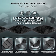 Caseonn Amazfit Gts 4 Mini Kordon Hasır Kumaş Nylon Kayış Beyaz