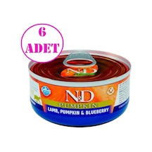 N&D Balkabaklı Tahılsız Kuzulu Yaban Mersinli Yetişkin Kedi Konservesi  6 x 70 G