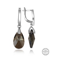 Swarovski Crystal Taşlı Gümüş Damla Sallantılı Kadın Küpe Diğer