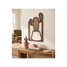 Modern Ahşap Duvar Tablosu - Minimalist Kaktüs Tasarım Dekoratif Ahşap Aksesuar