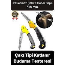 Dayanıklı Kaliteli Paslanmaz Çelik Döner Saplı Kamp Bahçe Katlanır Budama Testeresi Çakı Tipi 180 Mm