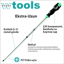 Weber Tools Extra Uzun Yıldız Uçlu Tutamaklı Tornavida Pz2 x