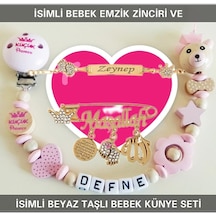 Sahi Aksesuar İsimli Bebek Emzik Zinciri Ve İsimli Bebek Künye Seti Bezyı685 Çok Renkli