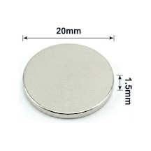 10 Adet - 20x1.5 Mm Neodyum Mıknatıs Neodim Magnet Yuvarlak