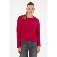 U.S. Polo Assn. Kadın Fuşya Bisiklet Yaka Yumuşak Dokulu Kazak 50297898-VR023