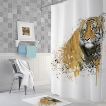 Zethome Tropik Tiger Banyo Duş Perdesi Tek Kanat 1X180X200 Çok Renkli