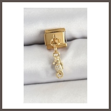Bezos 316l Çelik Sallantılı Zirkon Taşlı Deniz Atı Model Gold Renk Nomination Charm Nxrlvng