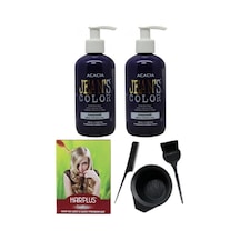 Saç Boyası Eflatun 250ml 2ad, Saç Açıcı Ve Fluweel Saç Boya Kabı Seti