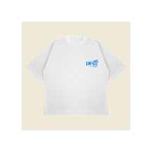 Tarzsokak Big Dream Baskılı Oversize Unisex Pamuklu Nefes Alan Kalın Kumaşlı Beyaz