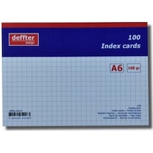 Deffter İndex Kartı A6 Beyaz Kareli