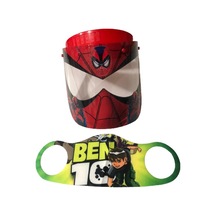 Gürbey Spiderman Baskılı Çocuk Siperlik + Ben 10 Desenli Çocuk Maske