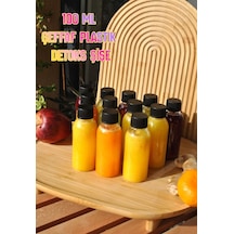 12 Adet 100 Ml Siyah Sızdırmaz Kapaklı Şeffaf Detoks Plastik Şişe 100 Cc Ginger Şat Shot Şişesi Diğer