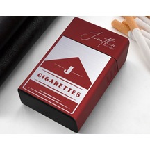 Bk Gift Kişiye Özel İsimli Tarihli Kırmızı Metal Sigara Tabakası-1, Arkadaşa Hediye, İsimli Sigaralık, Metal Sigara Kutusu