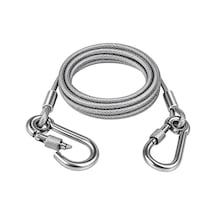Sn-38106 2 Metre Çelik Köpek Bağlama Halatı Kilitli Karabina Pvc Kaplamalı