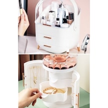 Piev House By House 2 Si 1 Arada Makyaj Ve Takı Küpe Kolye Bujiteri Düzenleyici Organizer Set Krem