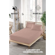 Mona Verde Sessiz Alez Yatak Koruyucu Pamuklu Kapitoneli Fitted Tek Çift Kişilik Bebek Alezi MNVPFK00 Pembe