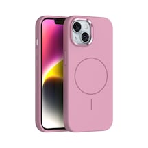 Zore İphone 13 Kılıf M-safe Şarj Özellikli Metal Kamera Çerçeveli Nvth Edi Silikon Kapak - Koyu Gri
