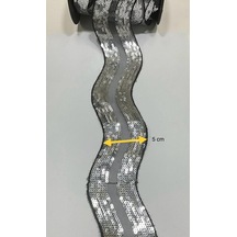 Gümüş Pullu Şerit / 1 Metre