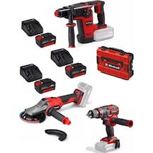 Einhell TP-HD 18/26 Bl + TP-CD 18/80 Li-i Bl Matkap + TP-AG 18/125 F Li Bl Taşlama 3x4.0AH Akülü Kömürsüz Set