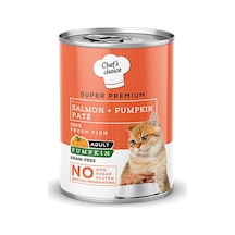 Chef's Choice Somonlu ve Balkabaklı Tahılsız Ezme Yetişkin Kedi Konservesi 24 x 400 G